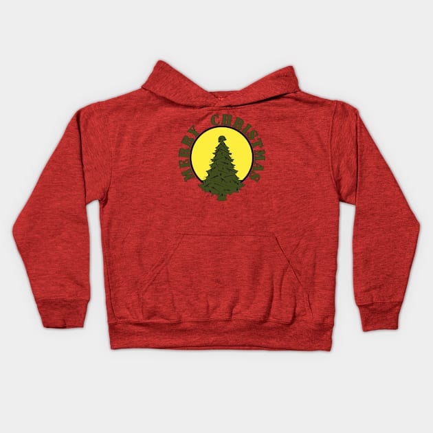 Military Christmas tree wishes everyone a Merry Christmas! Kids Hoodie by FAawRay